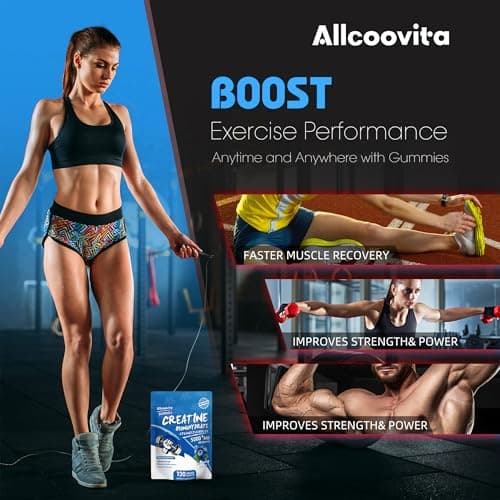 NSF Certified Creatine Gummy - Creatine Monohydrate Gummies 5000mg for Men & Women -120 Gummies Advanced Formula, Muscle Strength, Muscle Builder, Energy Boost, Pre-Workout Supplement-Blueberry - Thumbnail 5