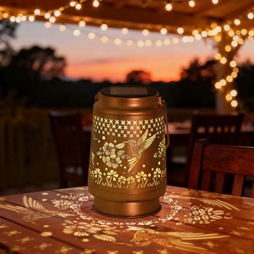 Hummingbird Solar Lanterns Outdoor Waterproof - Birthday Gifts for Women, Mom, Grandma, Mothers Day Gifts, Hanging Solar Lights for Yard, Patio, Porch, Garden Decor - Thumbnail 2