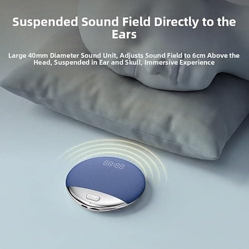 CLAISON Bluetooth Pillow Speaker, Mini Portable Under-Pillow Speakers with Built-in Clock, Soft Immersive Sound Wireless Under-Pillow Sound Box for Side Sleeper - Thumbnail 3