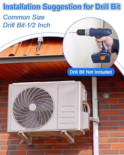 Mini Split Wall Mounting Bracket - Outside Ductless Support Bracket for Air Conditioner Heat Pump System Unit 7000-12000 BTU - Thumbnail 6