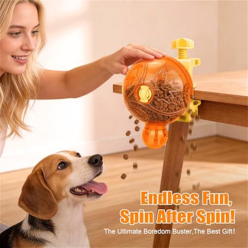 AOFANPET Cat Slow Feeder Puzzle Toy with Clamp Mount, Interactive Spinning Ball Treat Dispenser, Adjustable Feeding Openings for Dry Food, Enrichment Food Dispenser for Indoor/Outdoor, Cats/Small Dogs - Thumbnail 2