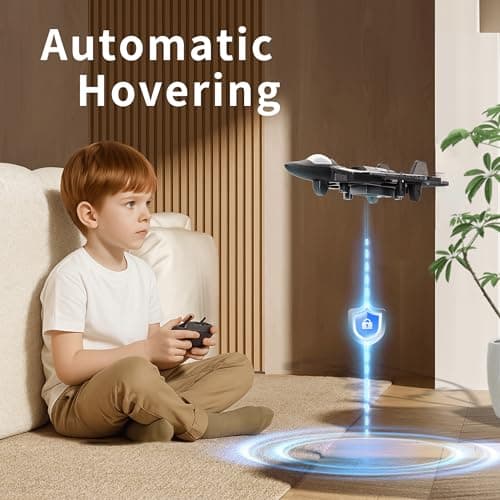 XOS Remote Control Foam Airplane Drone RC Stunt Plane RC Fighter Jet with LED Light, 360° Flip, 9 Functions for Kids Adults Boys Gifts - Thumbnail 4