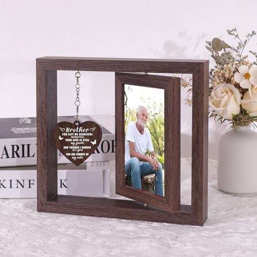 Boiveco Memorial Gifts for Loss of Brother, Sympathy Gift for Loss of Brothers Memorial Picture Frame, In Memory of Brother Grief Remembrance Bereavement Sentimental Gifts, Display Two 4x6 Photos - Thumbnail 3