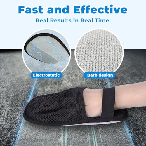 GRENTY 2 PCS Pet Hair Removal Glove for Dogs & Cats, Upgraded Five-Finger Electrostatic Magic Brush Pet Hair Remover, Pet Hair Removal Tools for Clothing, Carpet, Sofa Gaps, Car Seat - Thumbnail 2