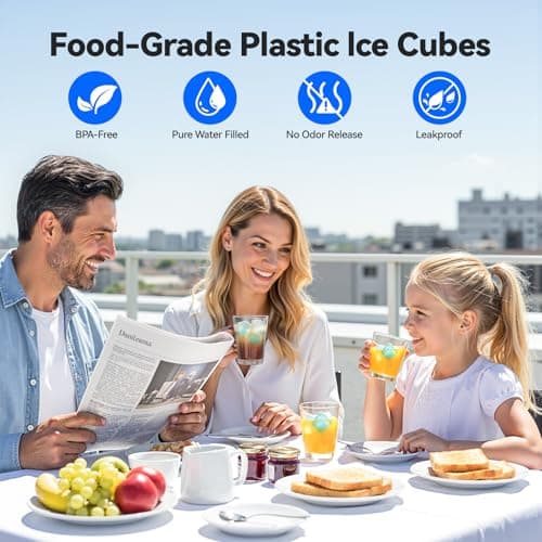 Nilpferd 360 Pack Reusable Ice Cubes for Drinks, BPA-Free Ice Packs for Lunch Boxes, Coolers, Refreezable Plastic Ice Cubes Without Diluting Drinks for Party Hosts & Outdoor Ice Baths Enthusiasts - Thumbnail 3