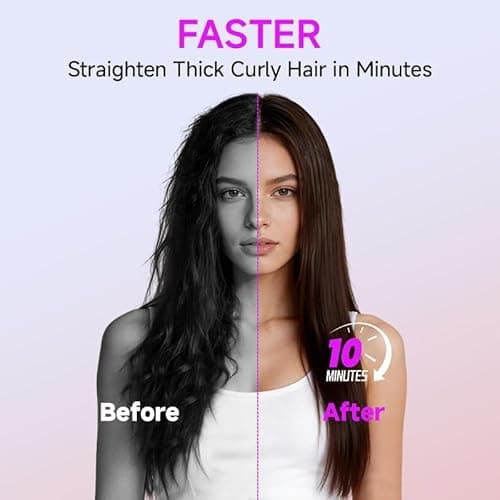 DYHOO Professional Flat Iron, 11 Temp Settings,Wide Hair Straightener, Ceramic Floating Plate with LED Display, Fast Heat-Up, Negative Ion, Auto Shut-Off & Global Voltage, Pink - Thumbnail 2
