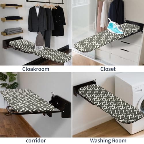 Slieton Wall-Mounted Steel Farme Folding Ironing Board (Ironing Board with Holder) - Thumbnail 6