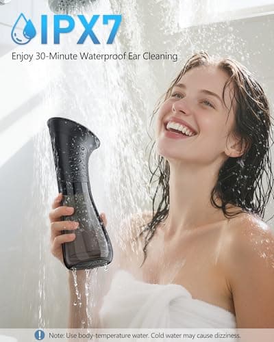 Ear Wax Removal, Electric Ear Cleaner with LED Display, FSA-HSA-Eligible, Ear Irrigation Kit with Dual Tank Includes 12 Tips, IPX7, Safe & Effective Cleaning for Adults & Kids, Easy to Use - Thumbnail 5