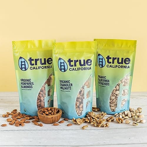True California Organic Nonpareil Whole Almonds (1 LB) Natural & Unsalted, Raw, Not Roasted, Shelled, Vegan & Gluten-Free - Thumbnail 6
