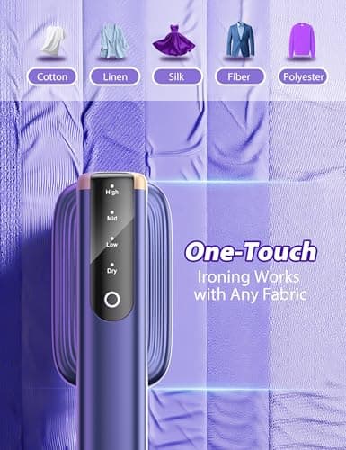 Travel Steamer for Clothes with 180 ml Water Tanks,15s Fast Heat-up,24 g/min Strong Steam Performance, Portable Garment Steamer with Touch Control, Steam Iron Gold Blue - Thumbnail 6