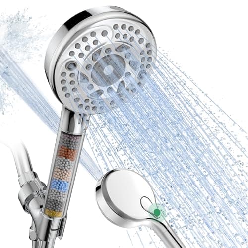 SunCleanse Filtered Shower Head with Handheld, 9-Spray Setting Detachable Showerhead with Filters, Shower Head for Hard Water - Filtered Chlorine, Improve Skin and Hair Texture, Chrome - Image 1