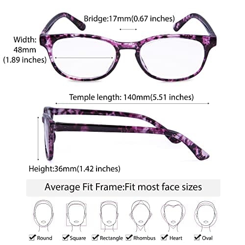 EYEGUARD Reading Glasses 4 Pack Quality Fashion Colorful Readers for Women - Thumbnail 5
