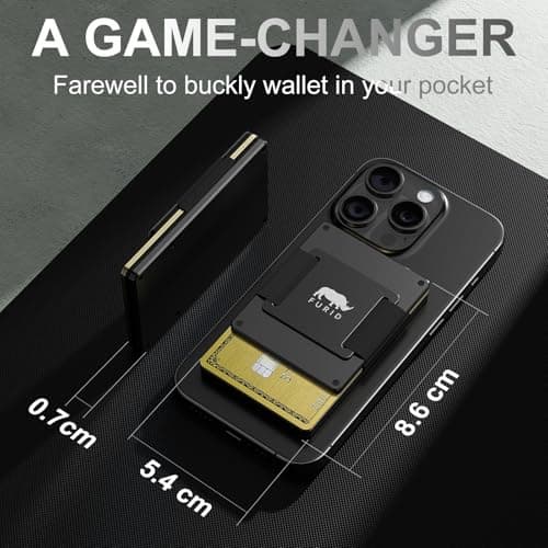 Magnetic Card-Wallet Compatible with Apple MagSafe: Slim Wallet with Cash Strap for iPhone 16/15/14/13/12 Series Pro Max, Minimalist Wallet - Thumbnail 4
