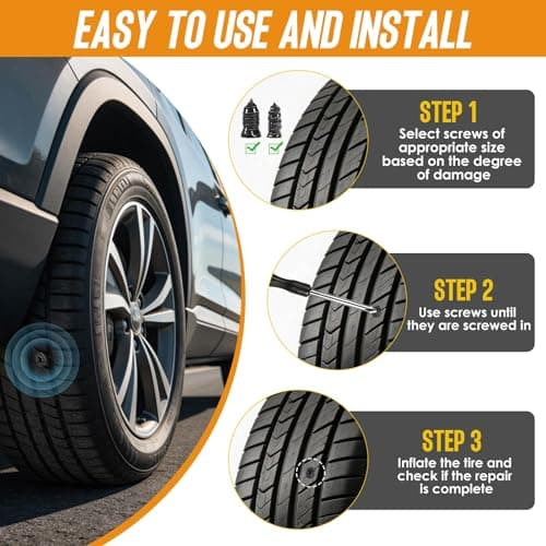 101PCS PCS Tire Repair Rubber Nail, Vacuum Tire Repair Kits Spiral Rubber Nails, Tire Screw Plug Fast Tool Self Service Tire Repair Nail for car, Motorcycle, Truck, Tractor Tire Puncture Repair - Thumbnail 5