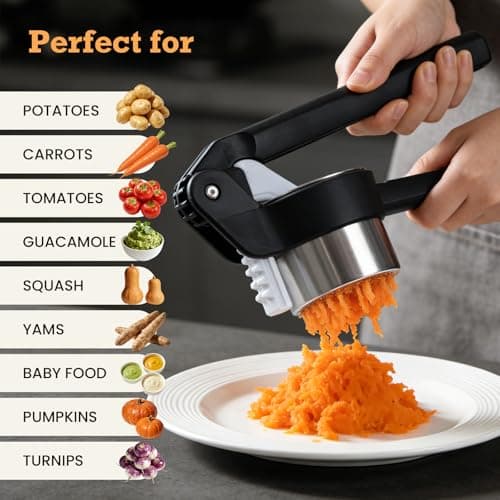 Potato Ricer - Betso Effortless Double-Gear Potato Ricer and Masher - Heavy-Duty Vegetable Press for Perfect Mashed Potatoes, Dishwasher Safe - Thumbnail 6