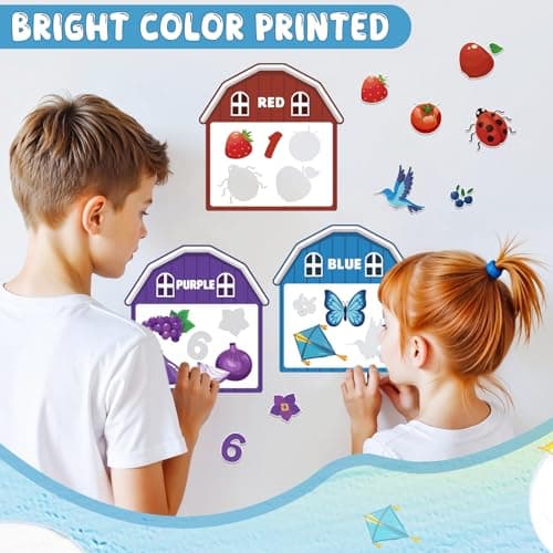 10Pcs Magnetic Color Sorting Toys 60 Toddler Magnets for Refrigerator, Cute Farm Animal Fridge Magnets for Early Education Toddler Color Sorting Learning Activities Boys Girls Gifts - Thumbnail 5
