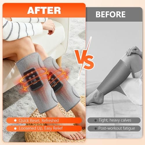 FLORAVIC Cordless Leg Massager with Heat for Daily Pain & Comfort Use, Calf Massager with Adjustable Wraps, 3 Modes & 3 Intensities, Useful Gift for Men, Athletes & Seniors, Relaxation Gifts for Women - Thumbnail 5