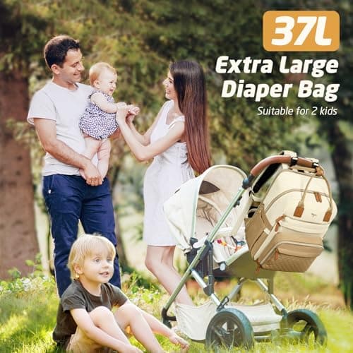 Tonyeee Diaper Bag Backpack, Extra Large Baby Diaper Bag for 2 Kids Twin - Thumbnail 3