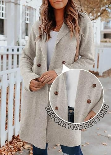 KIRUNDO Cardigan Sweaters for Women 2026 Fall Open Front Knit Sweater Jackets Business Casual Long Coatigan Winter Clothing(Grey, X-Small) - Thumbnail 4