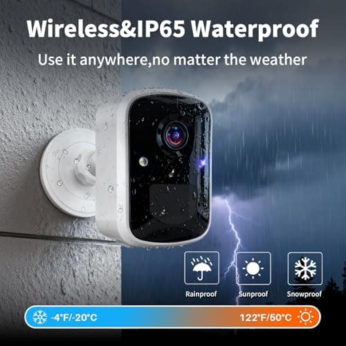 Goalake Wireless Security Camera for Home, 3MP Battery Powered Outdoor/Indoor WiFi Camera with AI Motion Detection, 2-Way Talk, Spotlight Siren, IP65, Cloud/Up to 256G SD Storage(Pre-Inserted SD Card) - Thumbnail 2