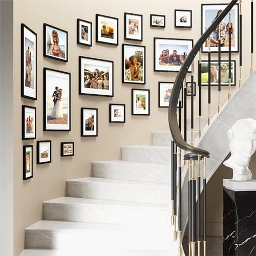 decorUhome 11x14 Picture Frame, Display Pictures 8x10 with Mat or 11x14 without Mat, Wall Mounting Photo Frame, Black, 4 Pack - Thumbnail 5