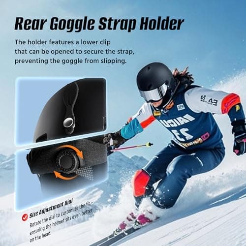 LUMDEER Ski Helmet with 2 in 1 Visor Goggles, UV Protection Snowboard Helmet, Certified Ajustable Snow Sport Helmets for Men Women Skiing, Skating, Snowboarding - Thumbnail 5
