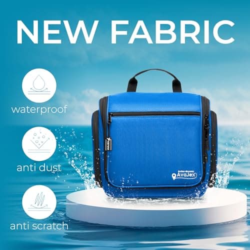 Travel Toiletry Bag for Men and Women - (10.6”x10.6”x3.2”) Large Hanging Toiletry Organizer - Waterproof Hygiene Bag with Metal XXL Swivel Hook, with Sturdy Zippers and 19 Compartments for Toiletries - Thumbnail 4