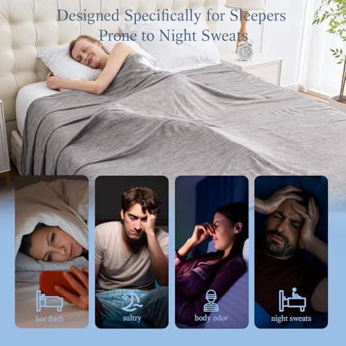 PENGZHU TECHNOLOGY Cooling Blanket Twin Size, 60"x80" Cooling Blankets for Hot Sleepers, Cold Blanket Thin Lightweight Breathable Soft for Couch Bed, Lightweight Blanket Keep Cool for Night Sweats - Thumbnail 5