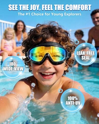 Aegend Swim Goggles for Kids Youth 3-14 – 2 Pack Wide Frame Anti-Fog Anti-UV Clear Vision Swimming Goggles for Beginners, Swimmers – Ideal for Pool, Beach, Swim Lessons, Summer Vacation - Thumbnail 2