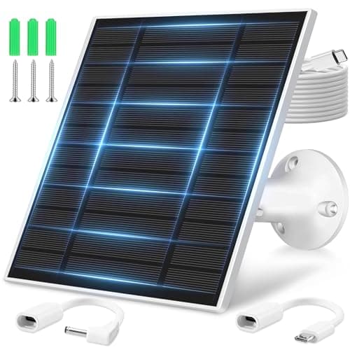 KEPEAK Solar Panel for Ring Camera Outdoor, Small Solar Panel Charger with USB-C to Ring Barrel Plug Adapter, Compatible with Rings Spotlight & Stick Up Cam Battery - Image 1