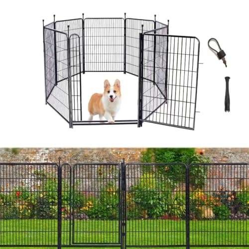 Getlay Tall Garden Fence, 52in High 6 Panels Total 13.3 Ft(L) Dog Fence Outdoor for Yard, 21 inches Wide with Low Sills, Animal Barrier Fence, Flower Bed Fencing. Pet Fence, Garden Fence Border - Image 1