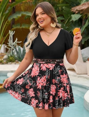 Arolina Swim Dress for Women Swimwear 2026 Tankini Bathing Suits Modest Curvy Full Coverage Swimsuit - Thumbnail 4