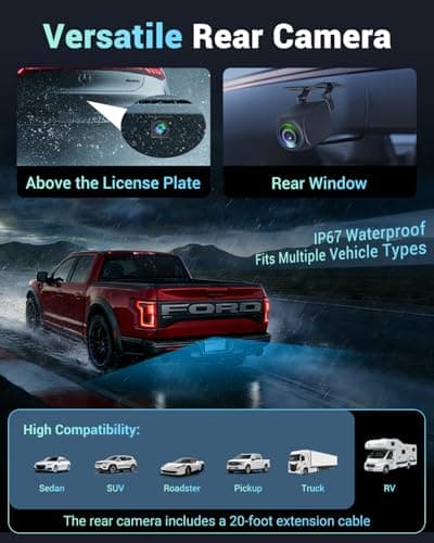 2026 AI Drive Assist 5G WiFi Dash Cam Front and Rear, UHD 4K+1080P, ADAS & GPS, 360° Rotating Front x Free 32GB Card Dual Dashcam, 3" Touch Screen, 24H Parking Mode, Support 512GB Max - Thumbnail 5
