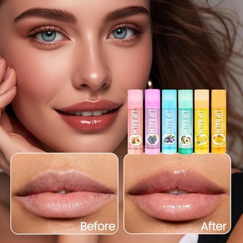 Lip Balm 12 Pack - Hydrating & Repairing for Delicate Lips, 6 Fruity Flavors Moisturizing Balm for Dry Cracked Lips, Long Lasting Lip Care Set - Thumbnail 3