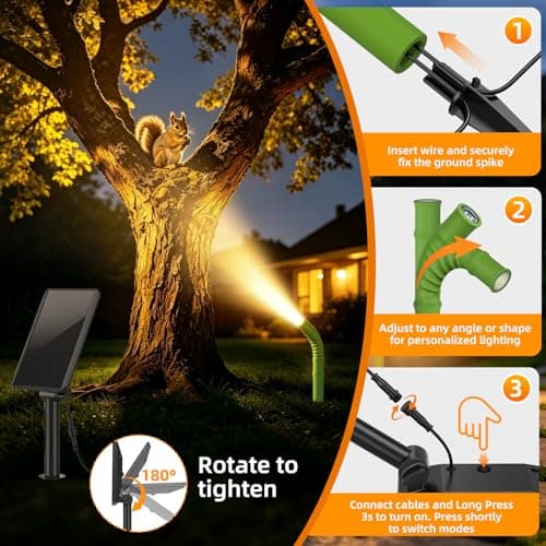 Collasis Solar Garden Lights, Solar Pathway Lights Outdoor 4 Pack, 3500K Warm LED Solar Lights Outdoor Waterproof with Split Design Flexible Bend Bamboo Stakes for Yard Lawn Patio Decor Outside - Thumbnail 3