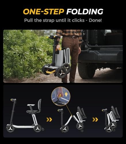 Paiseec L5 Mobility Scooter 32 lbs Ultra Lightweight, One-Step Folding Mobility Scooter, Electric Scooter with PAI Safety System, Airline Approved Mobility Scooter for Seniors & Adults - Thumbnail 4