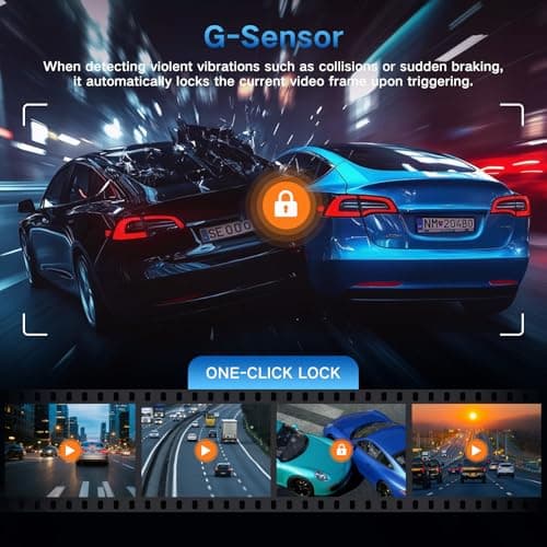 4K Dual Dash Cam Front and Rear, 2 Channel Car Camera with Built-in GPS 5.8GHz WiFi, 3.5" IPS Screen, 64GB Card Included, 170° Wide Angle, Night Vision, 24H Parking Monitor for Cars - Thumbnail 3