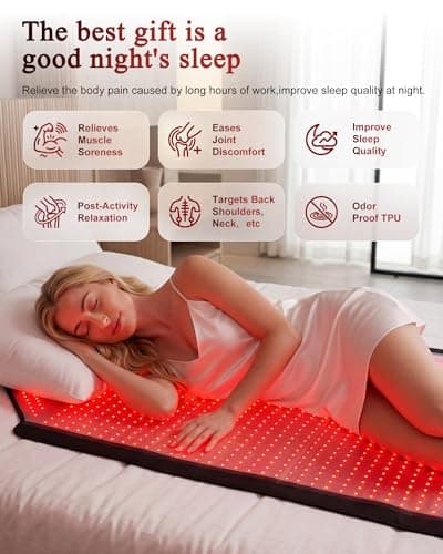 MICEYLIVE Red Light Therapy Mat Full Body,73"x33''Red Light Therapy Blanket with 1395 LEDs,660nm & 850nm Dual Wavelength for Full Body Joint Muscle Pain Relief & Sleep Improvement - Thumbnail 2
