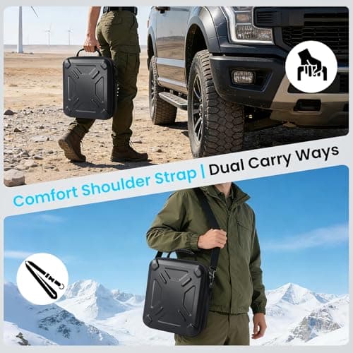Datop Starlink Mini Case,Ultra-Light Portable Storage Waterproof,Shockproof EVA for Starlink Case,Dual Carry Options for Starlink Mini Accessories,Portable for Outdoor Travel,Camping and RVing,Black - Thumbnail 5