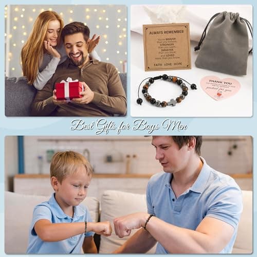 BAYLAY Gifts for Teen Teenage Boys, Cross Bracelet for Kids Grandkids Easter Christian Religious Baptism Birthday Gifts for Teens Boy Trendy Stuff Easter Essentials Basket Stuffers Fillers for Boys - Thumbnail 6