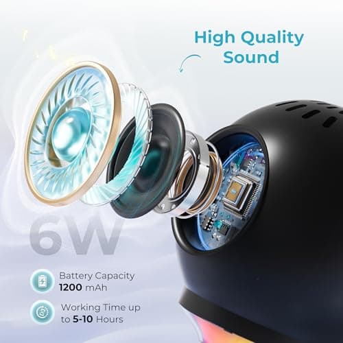 Wireless Kids Karaoke Microphone Karaoke Mic Speaker with LED Light - Thumbnail 3