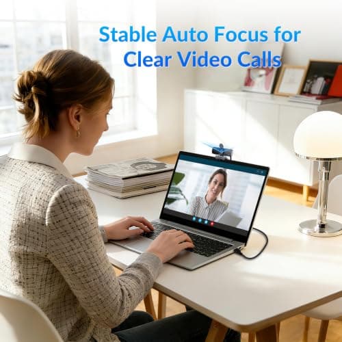 NEWORK 4K Webcam for PC with Stable Auto Focus, Smooth Video, 2 Noise-Cancelling Microphones, USB Plug & Play, Ideal for Online Teaching, Meetings, and Remote Communication - Thumbnail 4