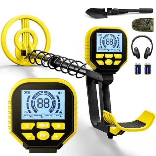 2026 Latest Metal Detector for Adults, Professional Waterproof & Adjustable Stem, Higher Accuracy Gold Detector with LCD, Advanced DSP Chip, Suitable for Beach and Backyard, Yellow - Image 1