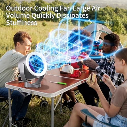 ZYXMLZ USB Rechargeable Desk Fan – Ultra Quiet <35dB, LED Touch Control, 100 Speed Levels, 360° Adjustable, Wall Mount or Table Use, Timer & Night Light, for Bedroom, Office, Travel - Thumbnail 5