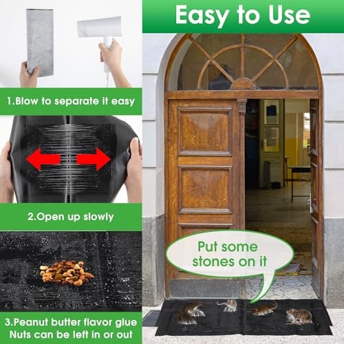 Kittmip 12 Pack 47 x 11 Mouse Glue Traps, Large Super Sticky Rat Glue Traps, Anti Slip and Pet Friendly, Peanut Scented Mice Sticky Board That Work for Home Indoor Outdoor Restaurant Kitchen Office - Thumbnail 3