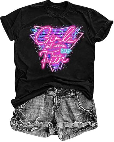 90s Shirts for Women I Love The 90S Tshirts for Girls 80s 90s Themed Style Outfit for Party Casual Short Sleeve Tops Black-a