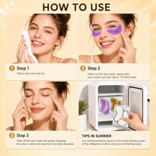Under Eye Patches For Puffy Eyes and Dark Circles, Soothing Hydrating Eye Mask with Calendula, Green Tea, Retinol - Eye Treatment Skincare Gift for Men & Women (30 Pairs) - Thumbnail 2