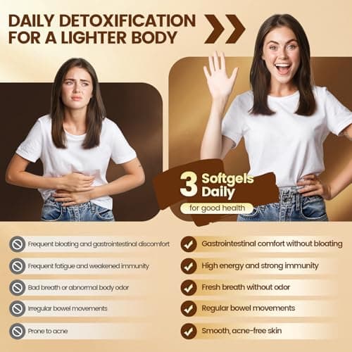 18-in-1 Black Walnut Wormwood Cleanse for Humans, 80 Day Supply, Serving, Rapid Gut Cleanse & Digestive Health with Clove, Garlic, Turmeric, Pumpkin Seed, Oregano, Berberine & More 240 Softgels - Thumbnail 5
