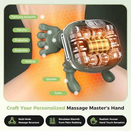 altoance 2026 Upgrade Edition 4D Neck and Shoulder Heat Massager, Wireless Portable Neck Massager, Relieves Muscle Pain, Simulates Deep Tissue Massage of Human Hand, Ideal Gift.（Emerald Green） - Thumbnail 6