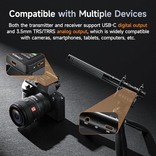 COMICA VM40 Shotgun Microphone – 48kHz/32-bit Float Recording, Wired & Wireless Modes, 32GB Onboard Storage – Compatible with Canon, Nikon, Sony Cameras & Camcorders for YouTube, Interviews & Filming - Thumbnail 6